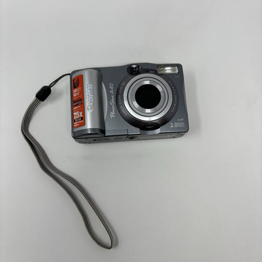 Canon PowerShot A40 2MP Digital Camera Vintage Not Working + 128 MB Sandisk Card